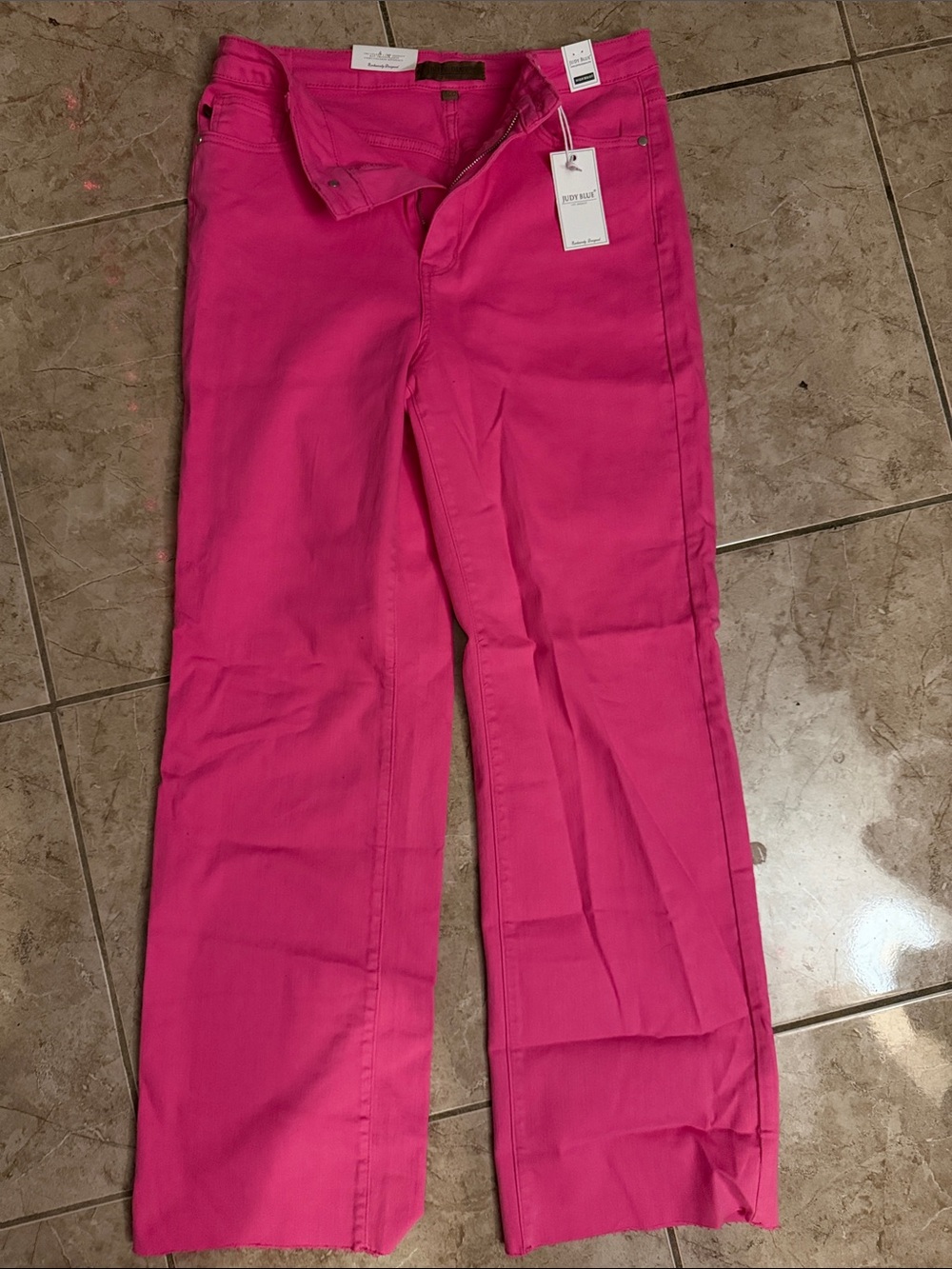 NWT Judy Blue hot pink wide leg jeans size 15/32